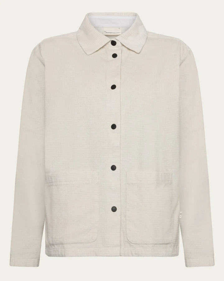 KnowledgeCotton Apparel Damen vegan Overshirt Kordel Reiher Weiß
