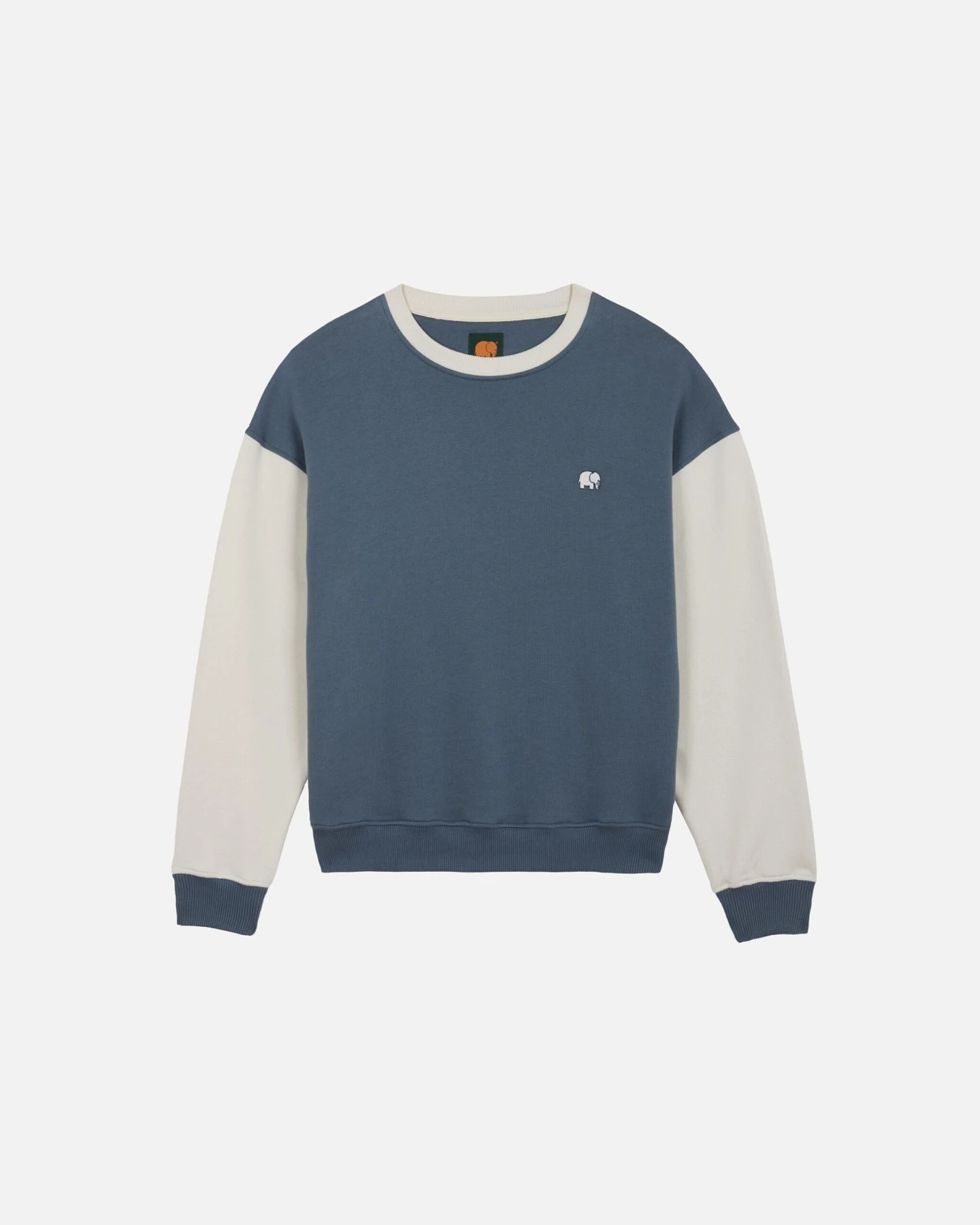 Trendsplant Damen vegan Sweatshirt Color Block Oversized Deep Spruce – Ansicht 2