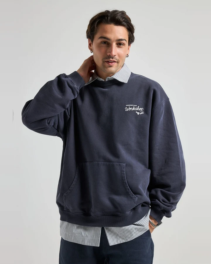 Trendsplant Herren vegan Pullover The Garage Baritone Blau
