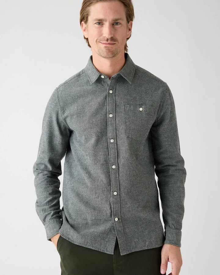 Hemd Fishbone Flannel Grün