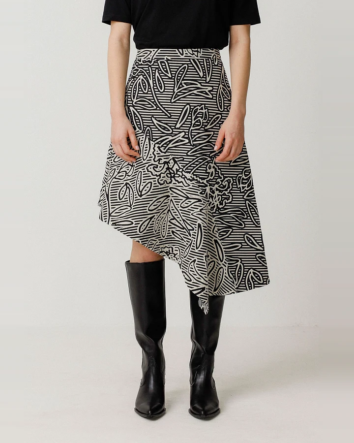 SKFK Damen vegan Rock Nethe Schwarz/Weiß