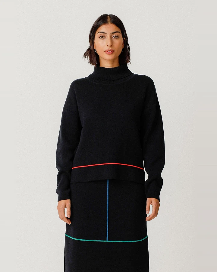 SKFK Damen vegan Pullover Alodi Schwarz