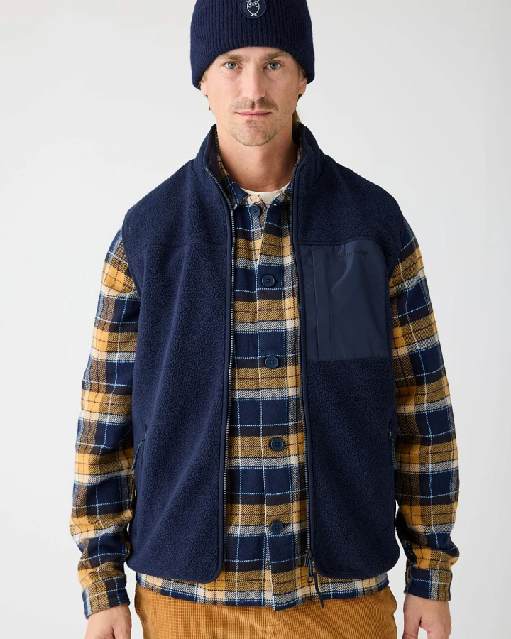 Weste Fit Zip Fleece Blau