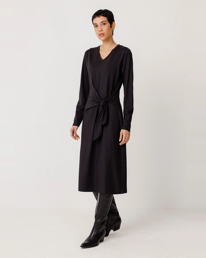 SKFK Damen vegan Kleid Luar Schwarz