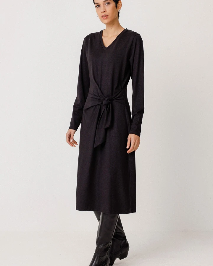 SKFK Damen vegan Kleid Luar Schwarz