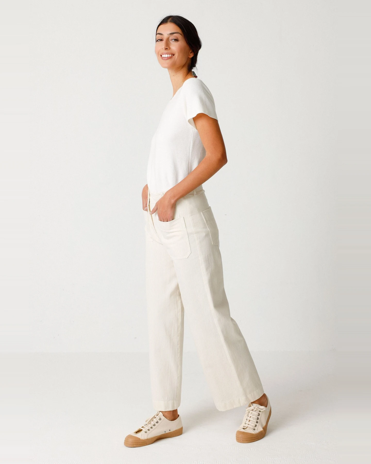 SKFK Damen vegan Hose Ohiane Weiß – Ansicht 2