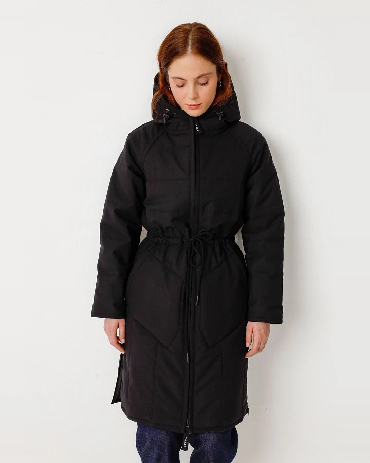 SKFK Damen vegan Mantel Terese Schwarz