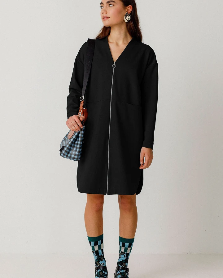 SKFK Damen vegan Kleid Agara Schwarz