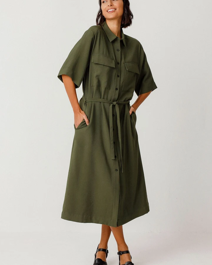 SKFK Damen vegan Kleid Danele Green