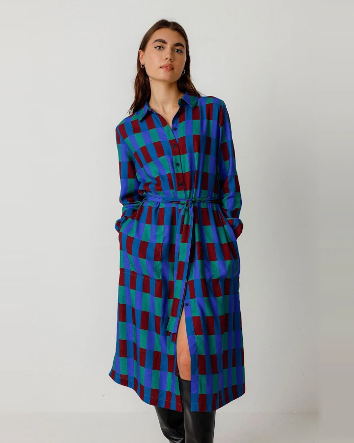 SKFK Damen vegan Kleid Ibane Mehrfarbig