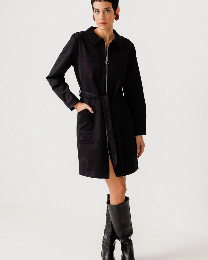 SKFK Damen vegan Kleid Urtse Schwarz