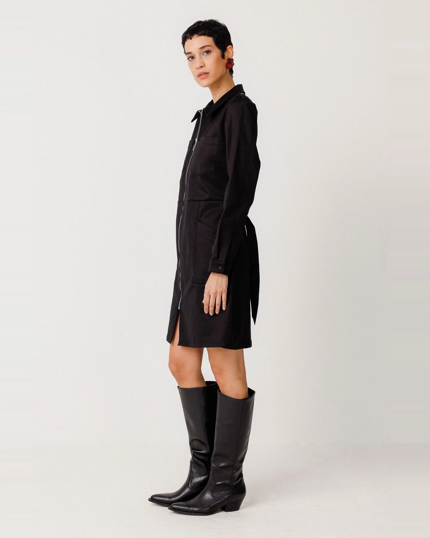 SKFK Damen vegan Kleid Urtse Schwarz – Ansicht 2