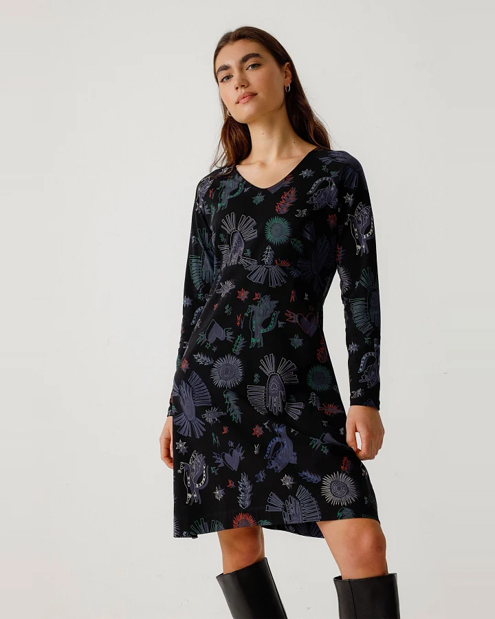 SKFK Damen vegan Kleid Lamia Mehrfarbig