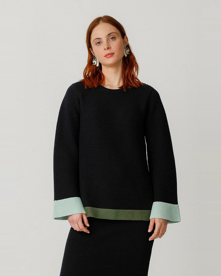 SKFK Damen vegan Pullover Lihuri Schwarz