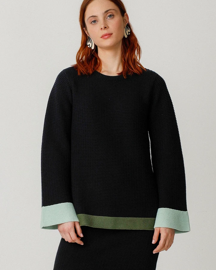 SKFK Damen vegan Pullover Lihuri Schwarz