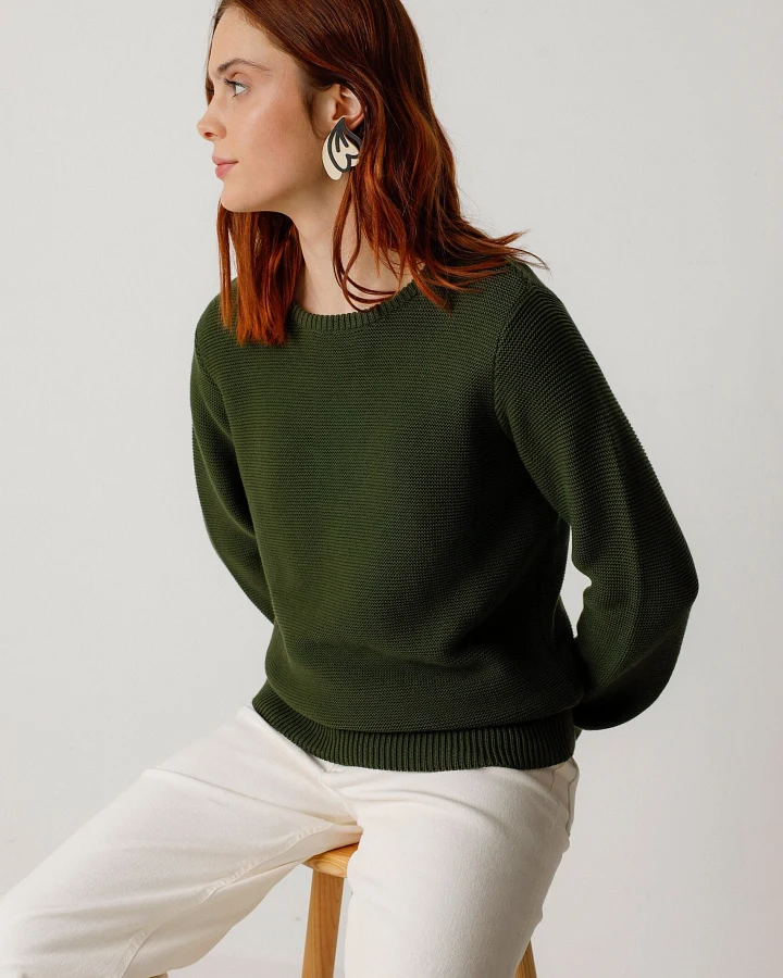 SKFK Damen vegan Pullover Iradi Grün