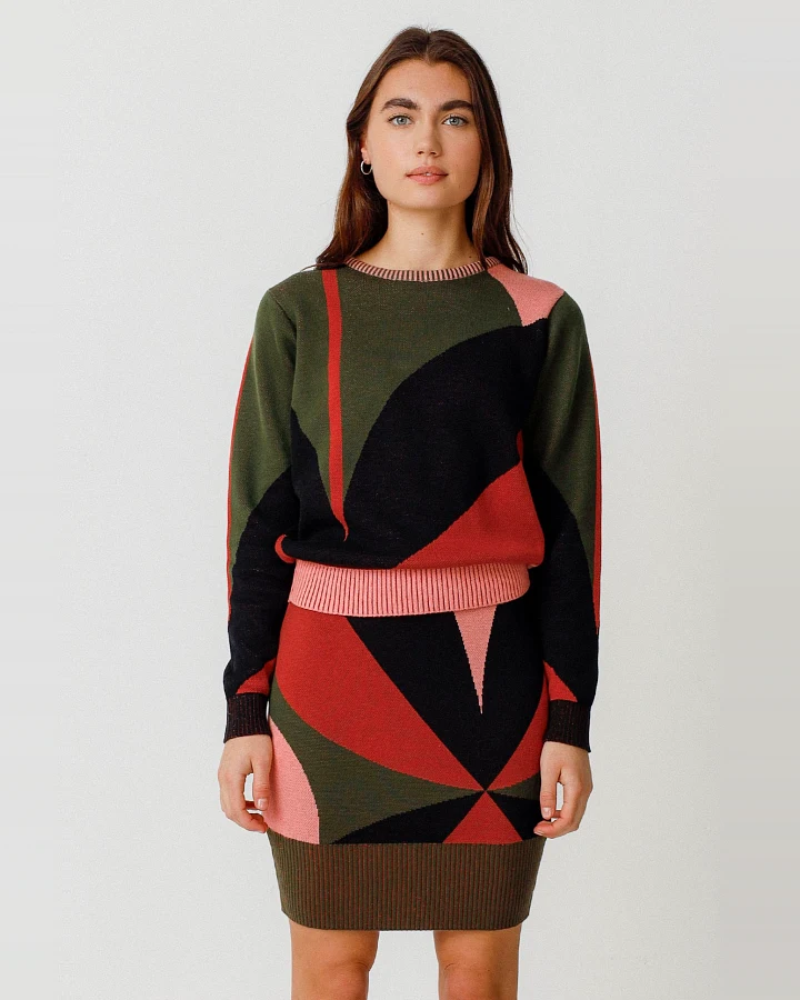 SKFK Damen vegan Pullover Elur Mehrfarbig
