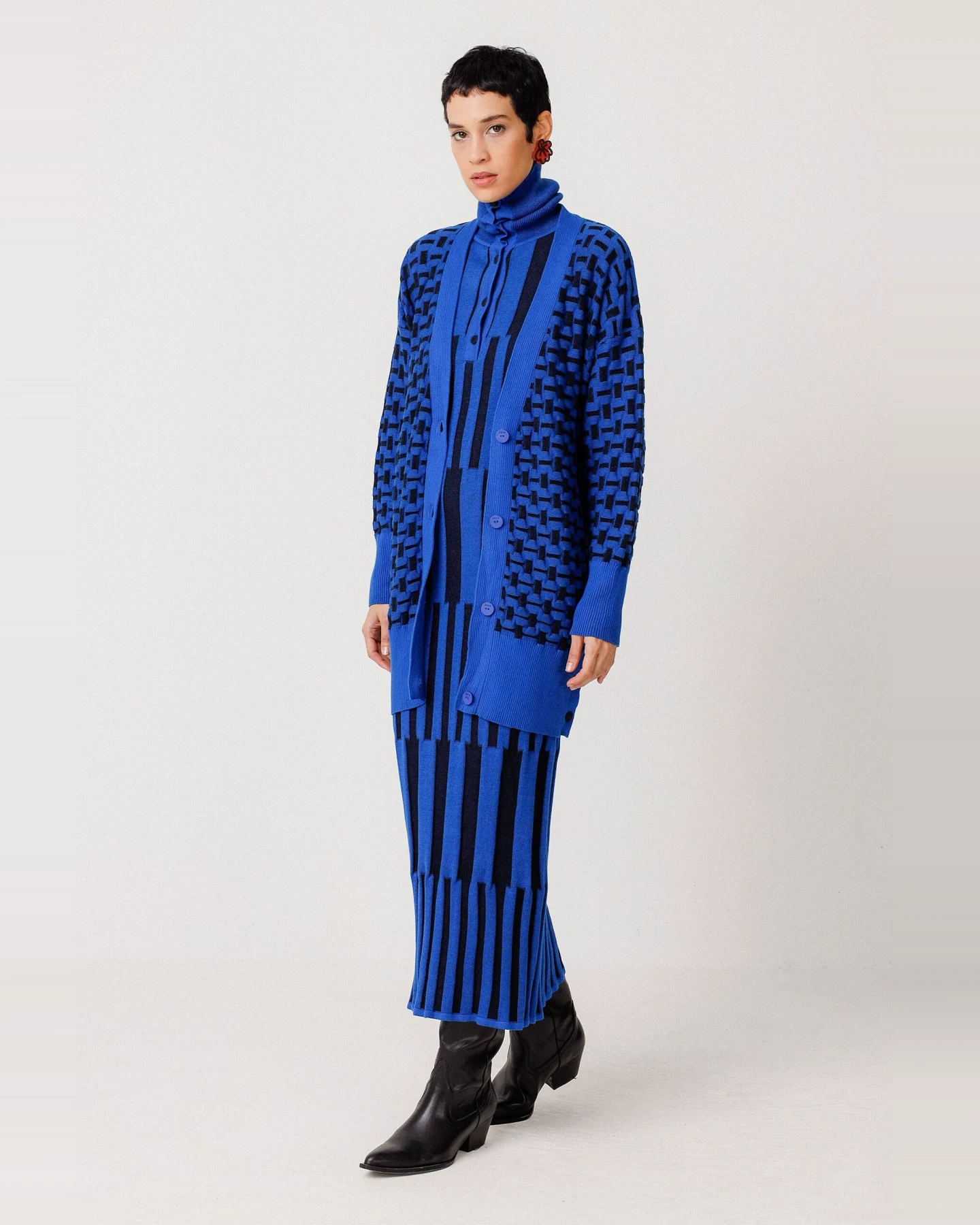 SKFK Damen vegan Strickjacke Dogartze Blau – Ansicht 2