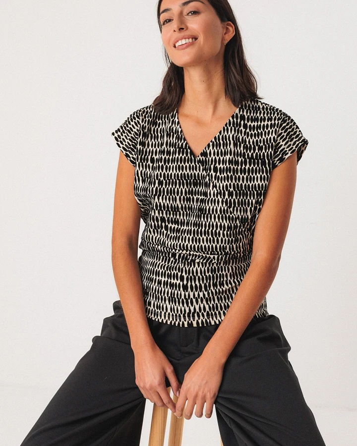 SKFK Damen vegan T-Shirt Maialen Schwarz/Weiß