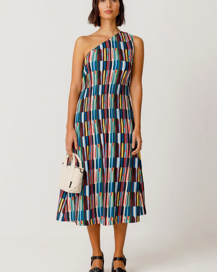 SKFK Damen vegan Kleid Eder Mehrfarbig