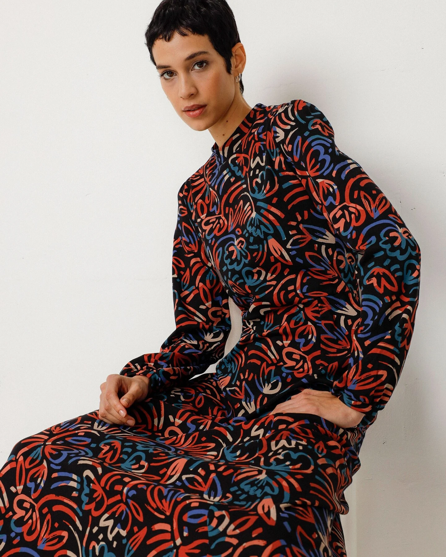 SKFK Damen vegan Kleid Kamila Mehrfarbig – Ansicht 2