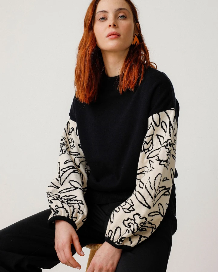 SKFK Damen vegan Pullover Aitza Schwarz