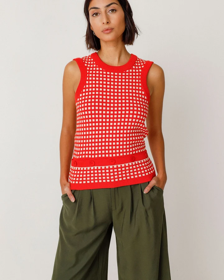 SKFK Damen vegan Gestricktes T-Shirt Xuhare Rot