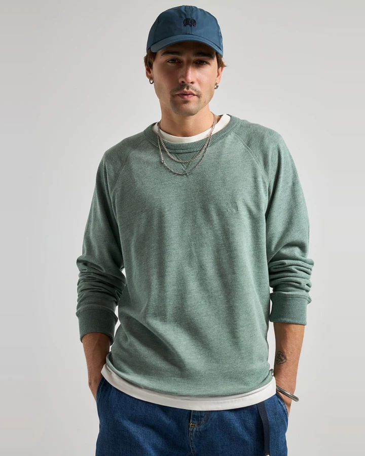Trendsplant Herren vegan Pullover Essential Lightweight Salzig Grün