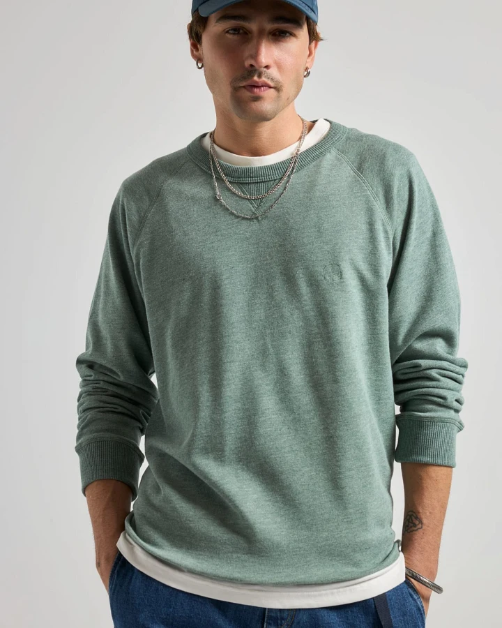 Trendsplant Herren vegan Pullover Essential Lightweight Salzig Grün