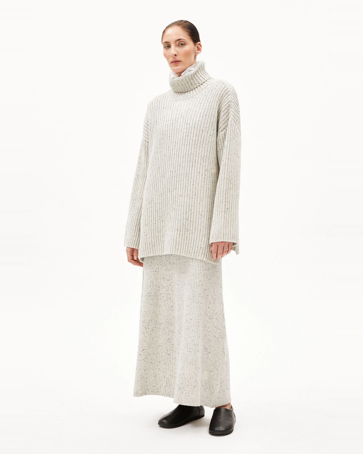 Strickpullover Sabiraa Wollmix Tweed Grau – Ansicht 2