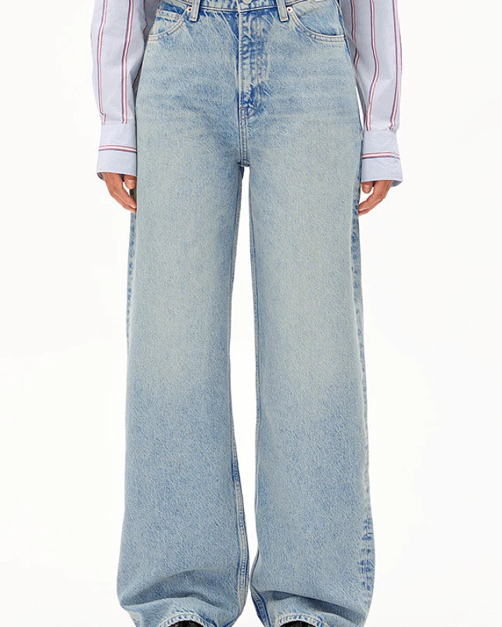 ARMEDANGELS Damen vegan Jeans Weites Bein Enijaa Airy Blau