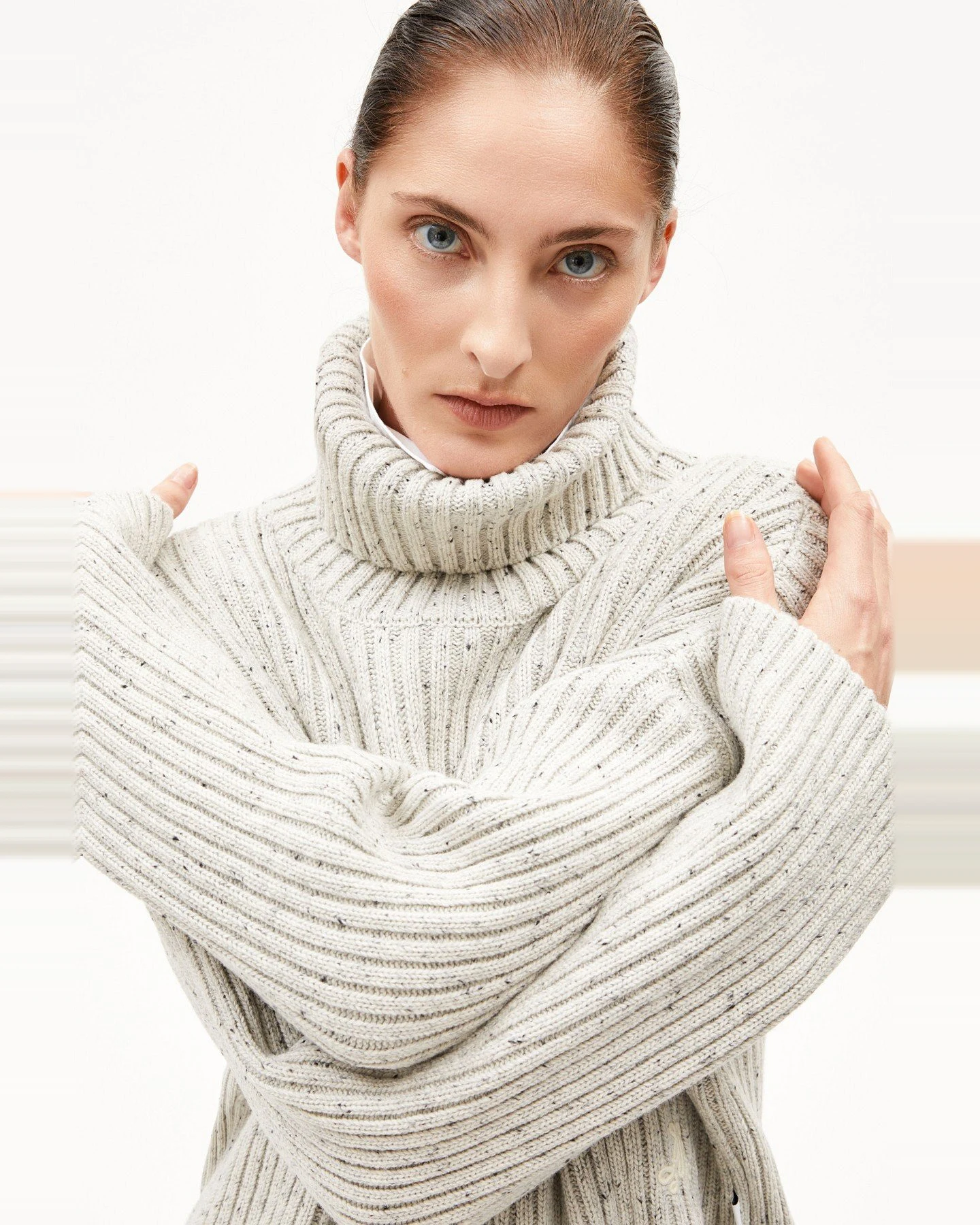 Strickpullover Sabiraa Wollmix Tweed Grau – Ansicht 6