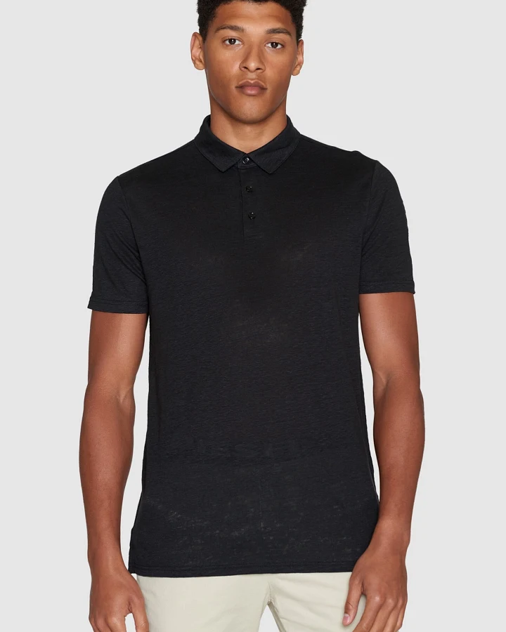 KnowledgeCotton Apparel Herren vegan Polohemd Schwarz