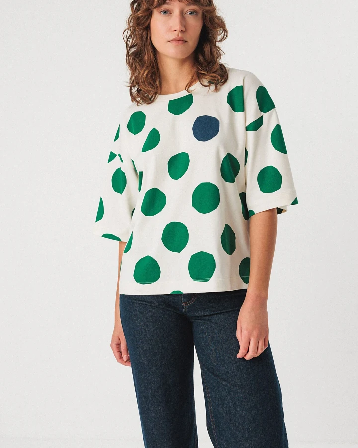 SKFK Damen vegan T-Shirt Lariz Weiß/Grün
