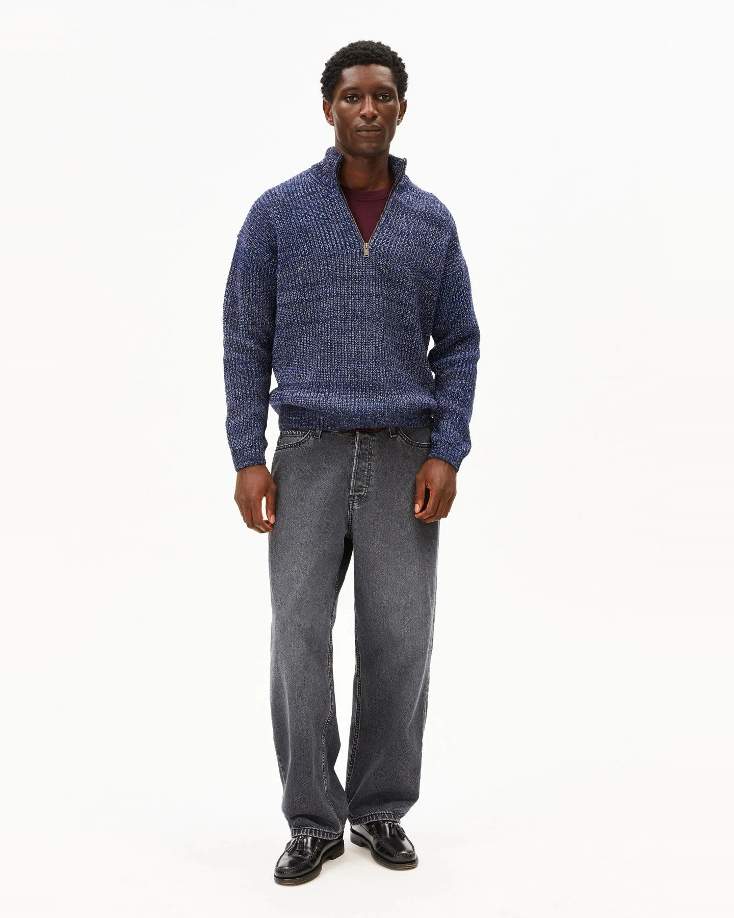 Strickpullover Michaael Mouline Wollmix Blau – Ansicht 2