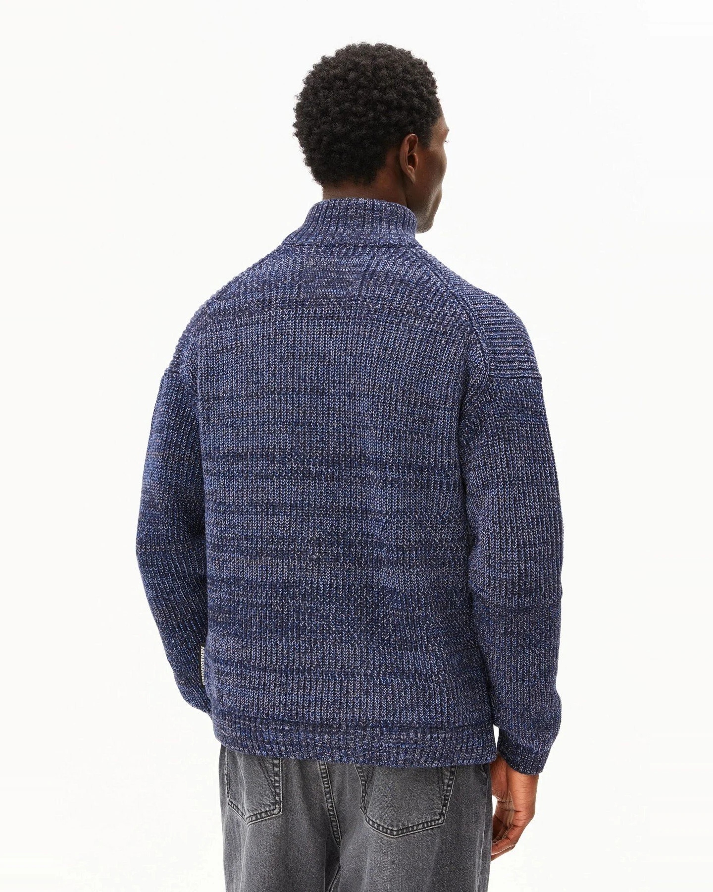 Strickpullover Michaael Mouline Wollmix Blau – Ansicht 5