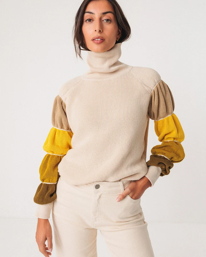 SKFK Damen vegan Pullover Elortza Beige