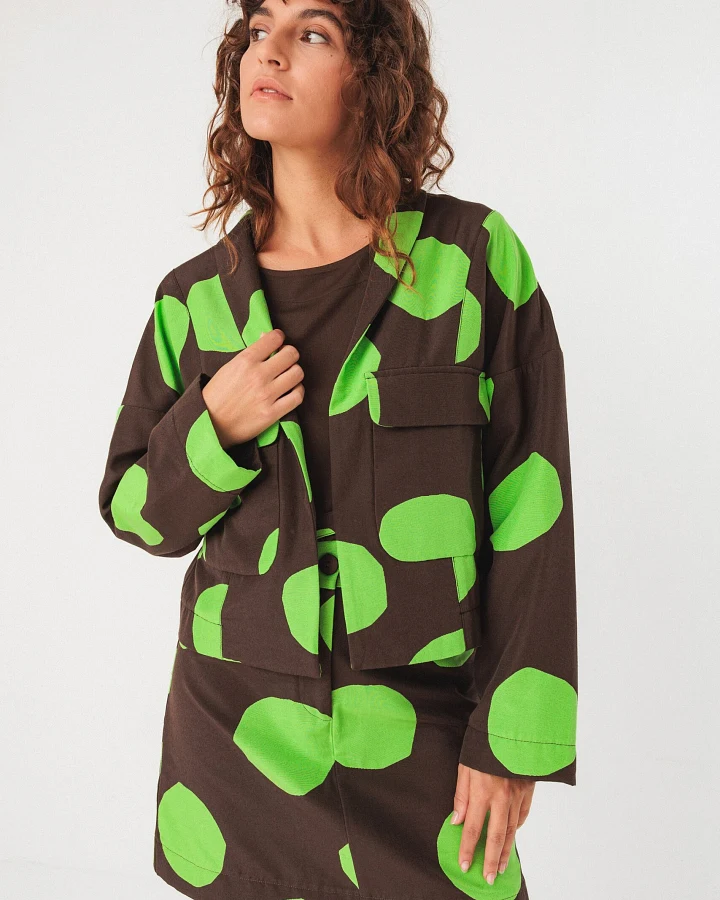 SKFK Damen vegan Jacke Kuntze Kurz Braun/Grün