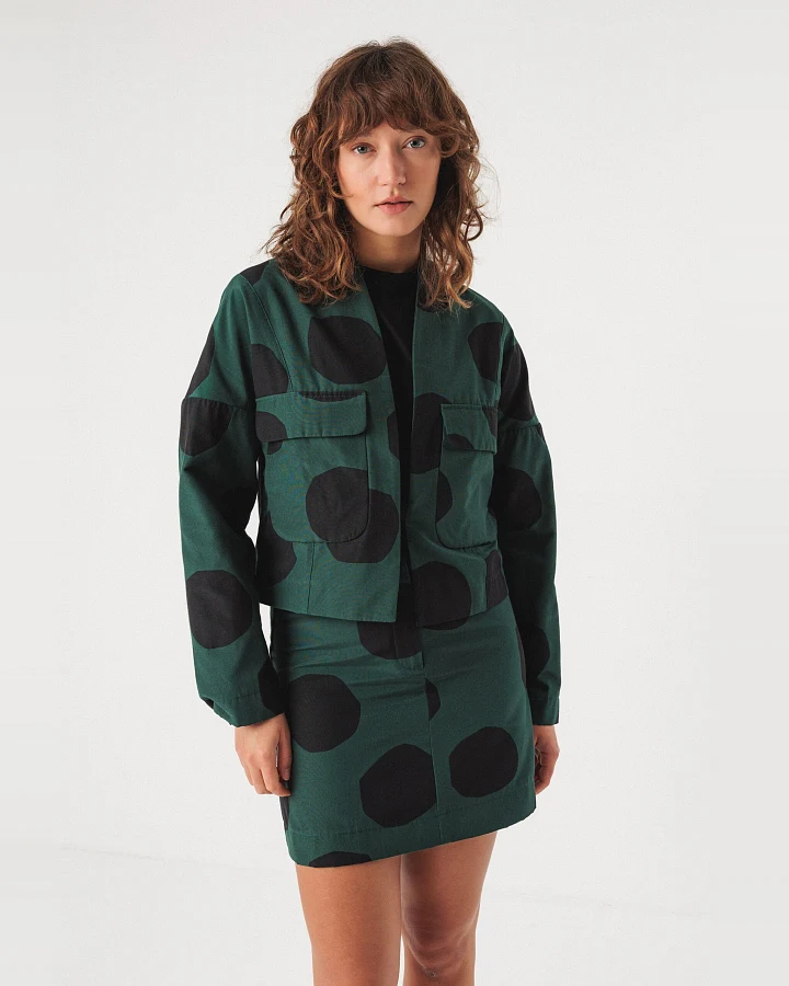 SKFK Damen vegan Jacke Kuntze Kurz Grün/Schwarz