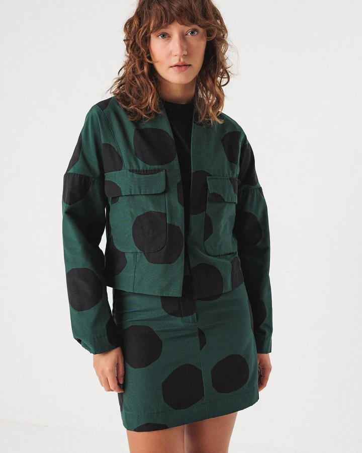 SKFK Damen vegan Jacke Kuntze Kurz Grün/Schwarz