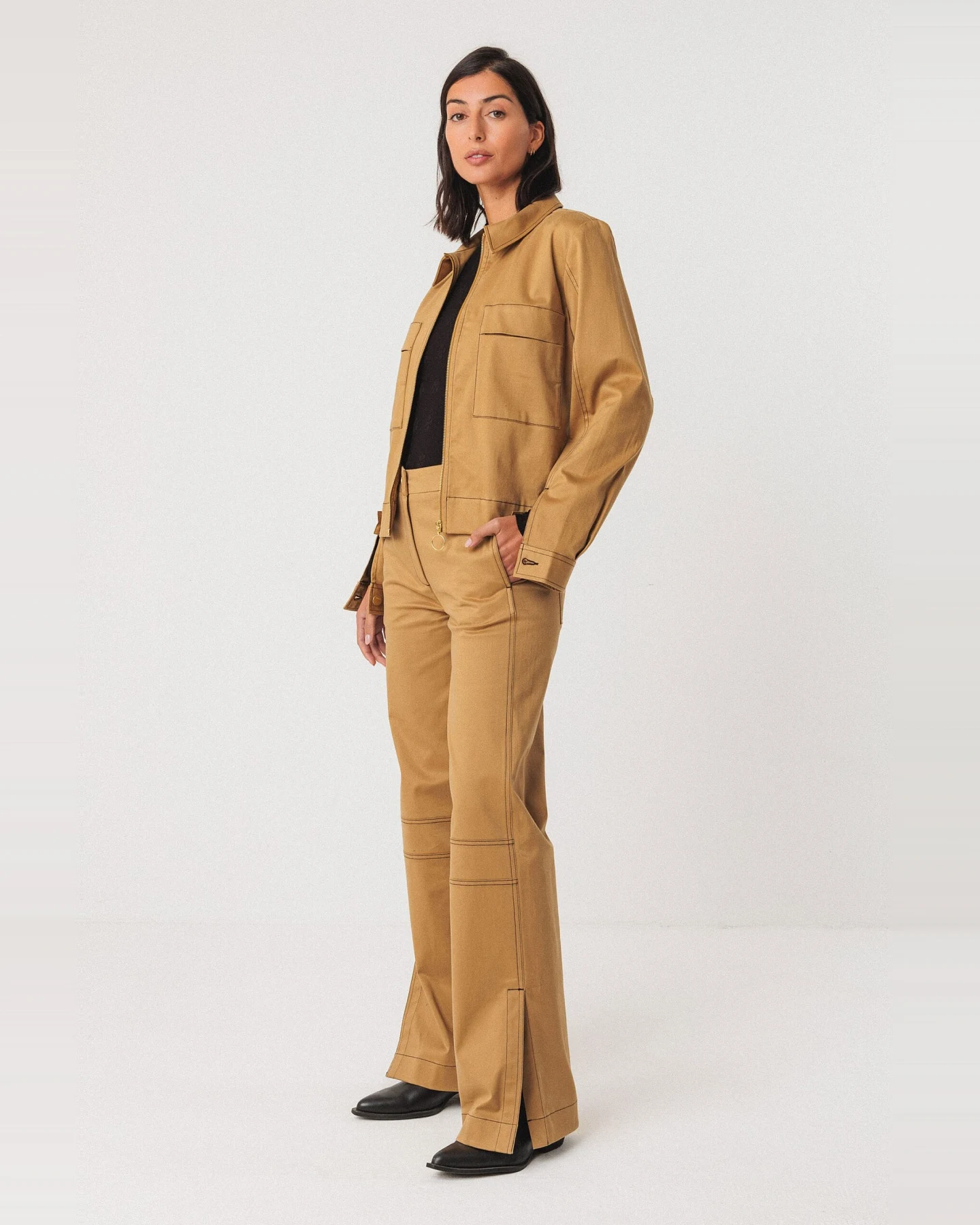 SKFK Damen vegan Jacke Hize Braun – Ansicht 2
