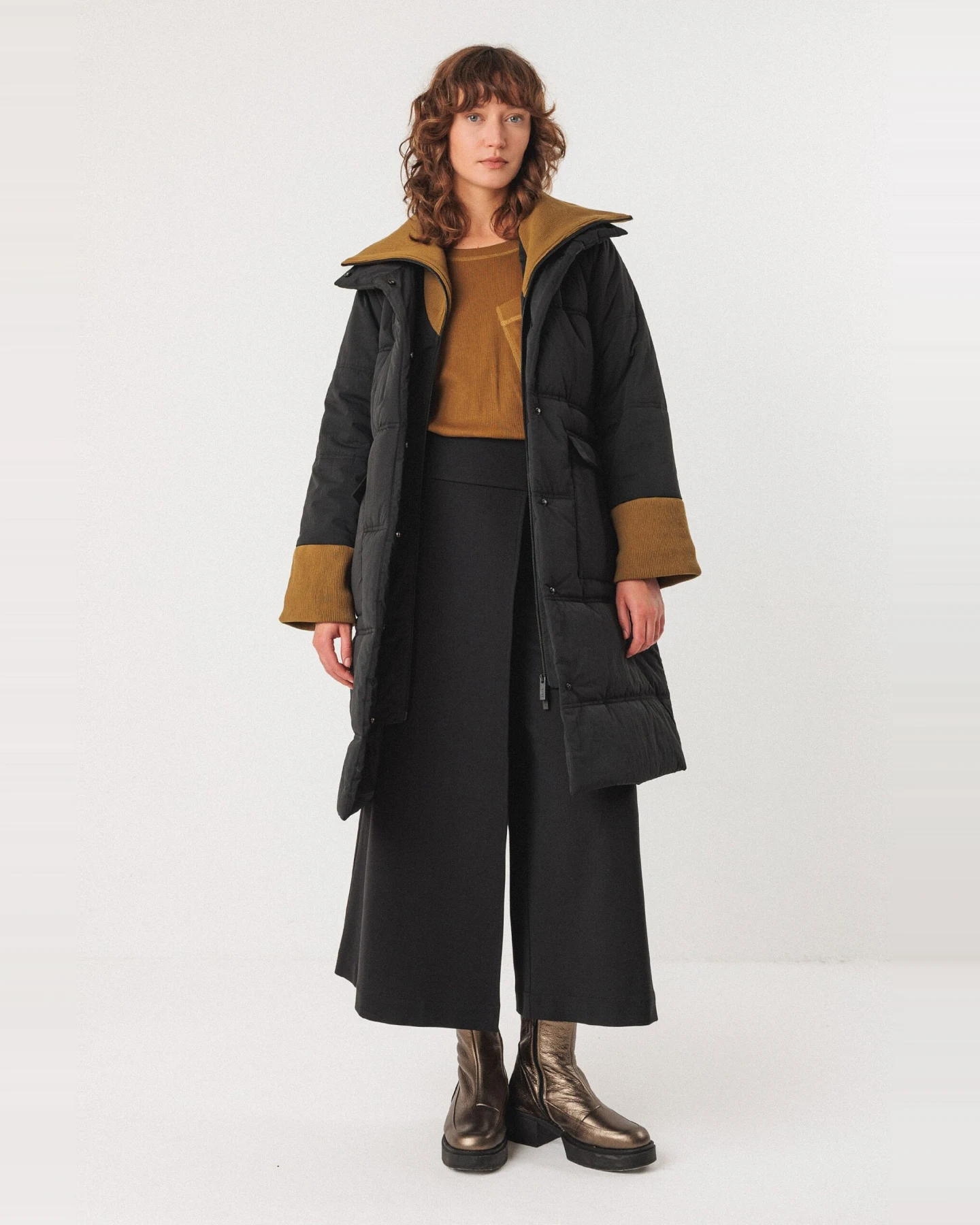 SKFK Damen vegan Mantel Harea Schwarz – Ansicht 2