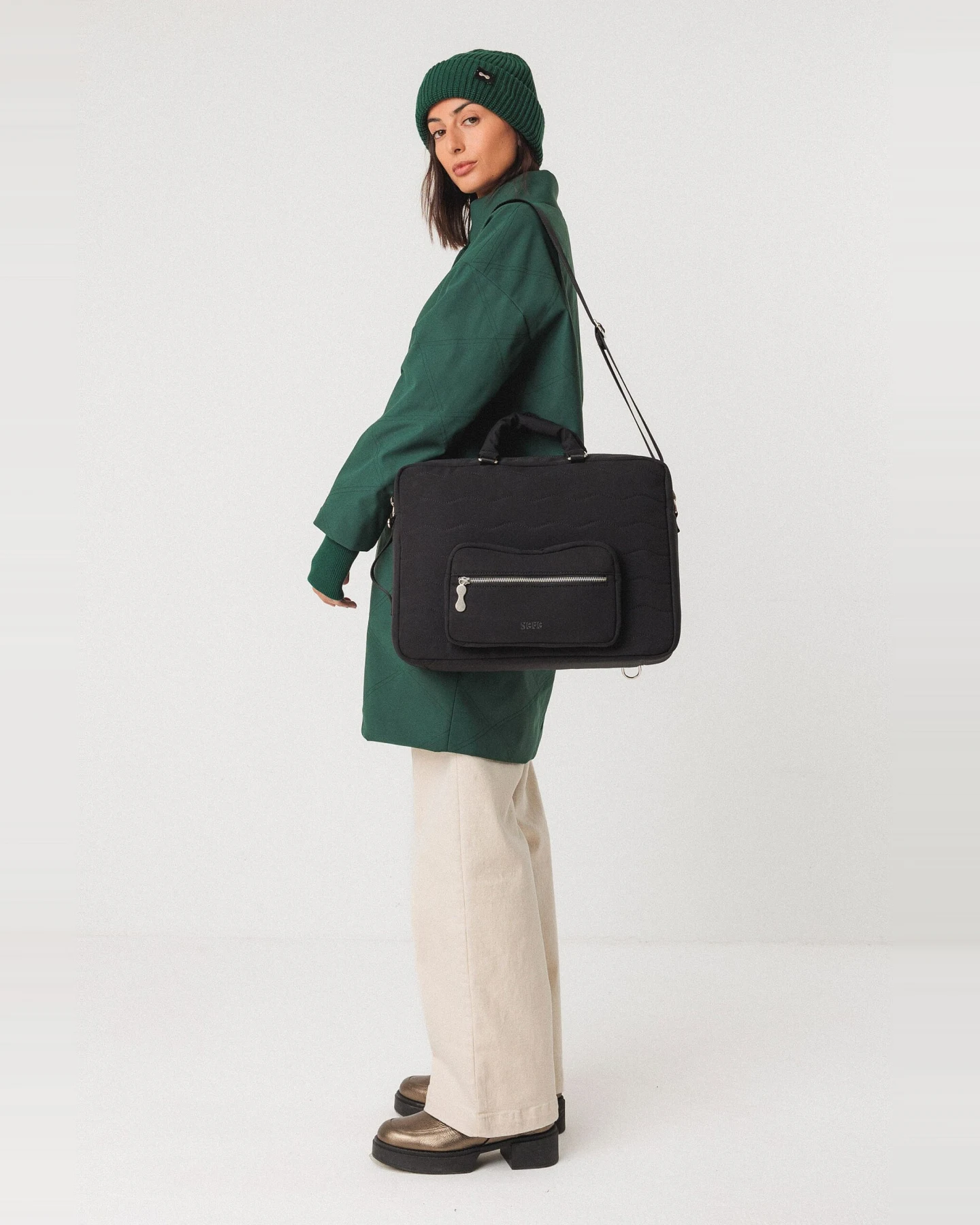 SKFK Damen vegan Tasche Cistella Multifunktion Schwarz – Ansicht 2