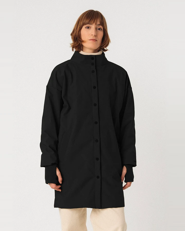 SKFK Damen vegan Mantel Brigita Schwarz