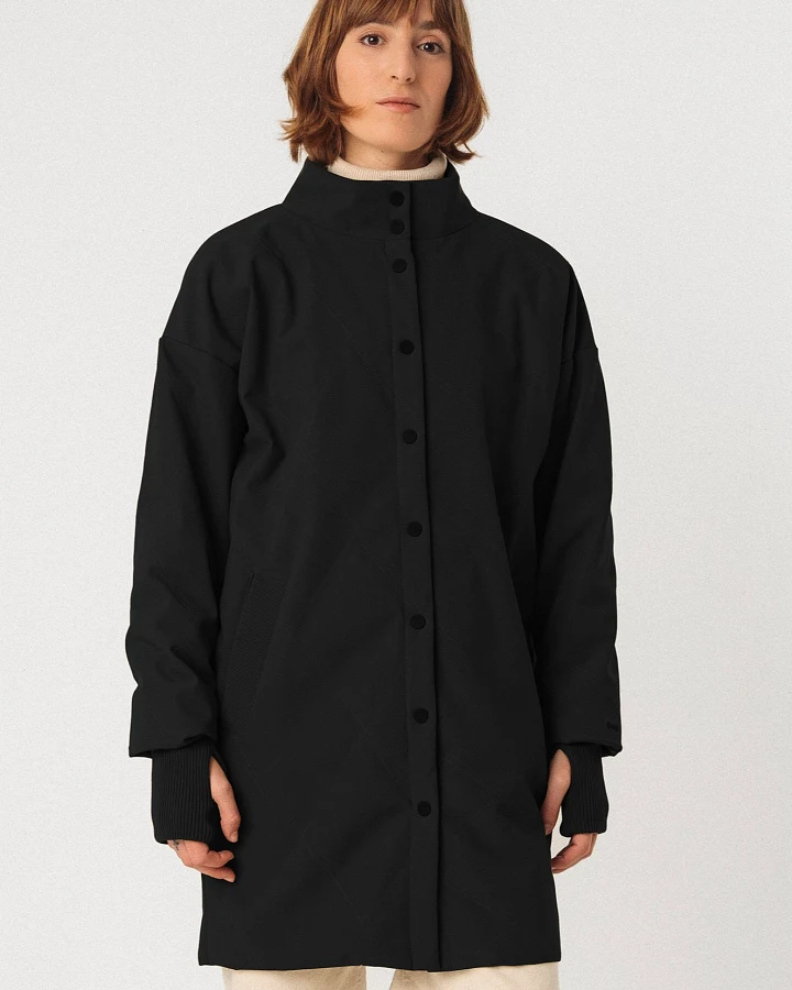 SKFK Damen vegan Mantel Brigita Schwarz