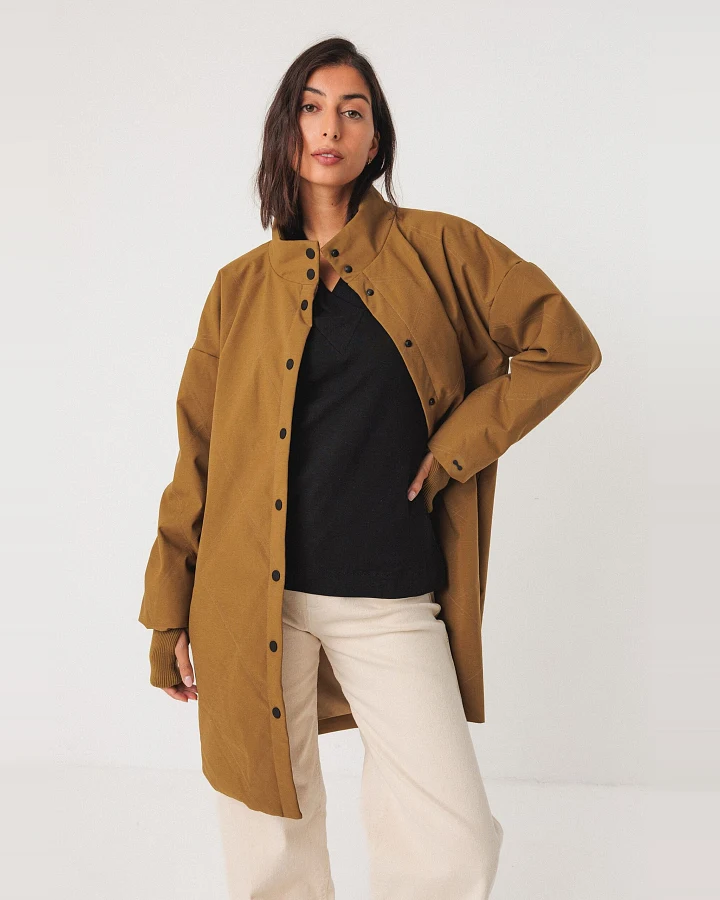 SKFK Damen vegan Mantel Brigita Braun