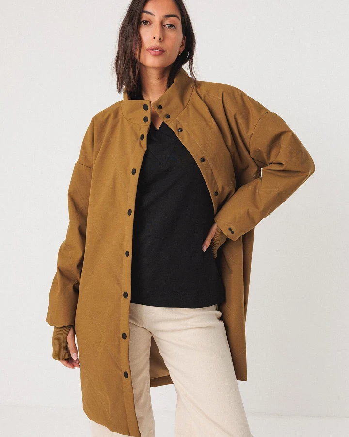SKFK Damen vegan Mantel Brigita Braun