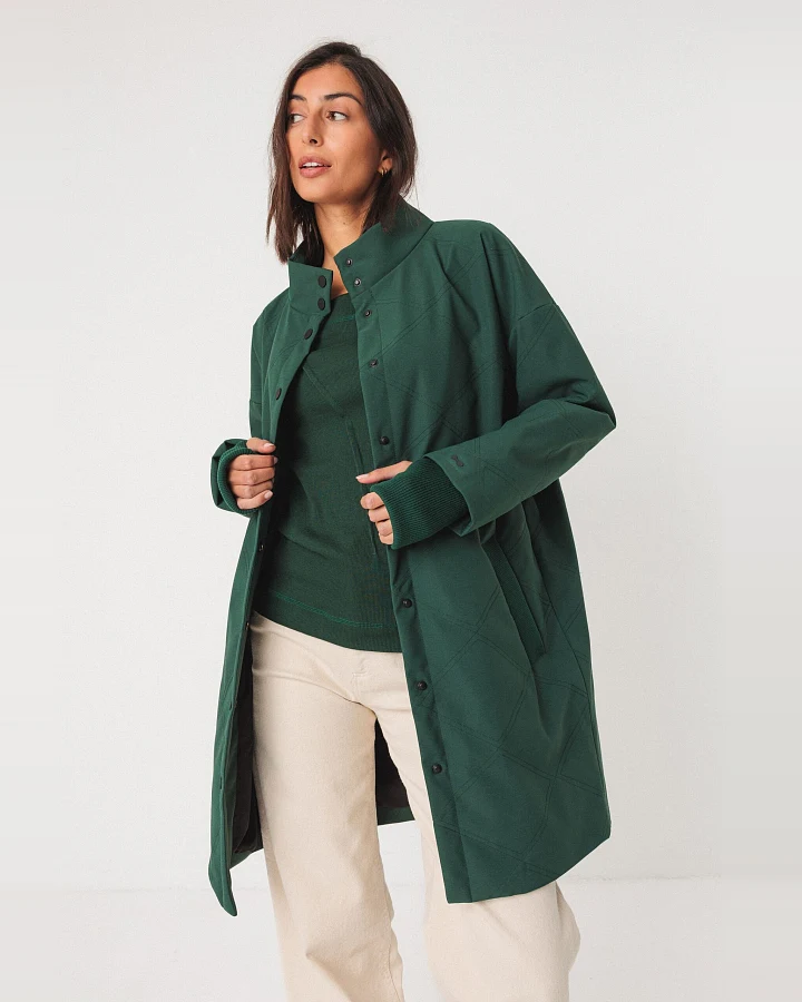 SKFK Damen vegan Mantel Brigita Grün