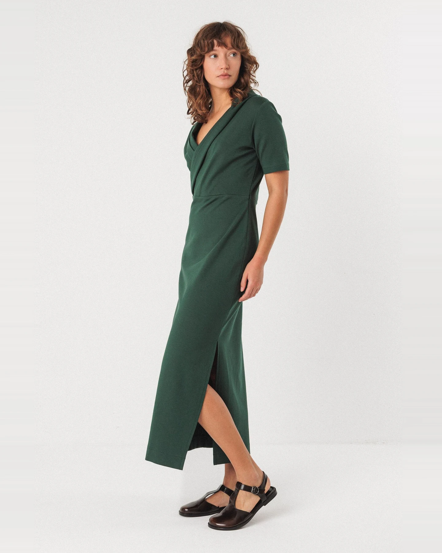 SKFK Damen vegan Kleid Mara Green – Ansicht 2