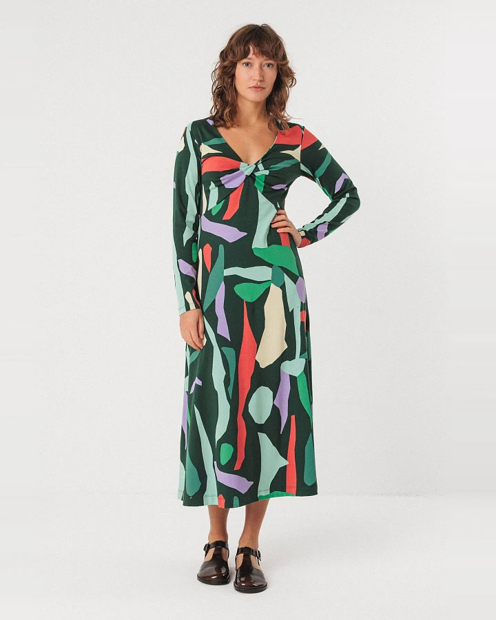 SKFK Damen vegan Kleid Irantzu Mehrfarbig